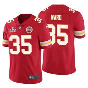 Super Bowl LV 2021 Men Kansas City Chiefs 35 Charvarius Ward Red Limited Jersey